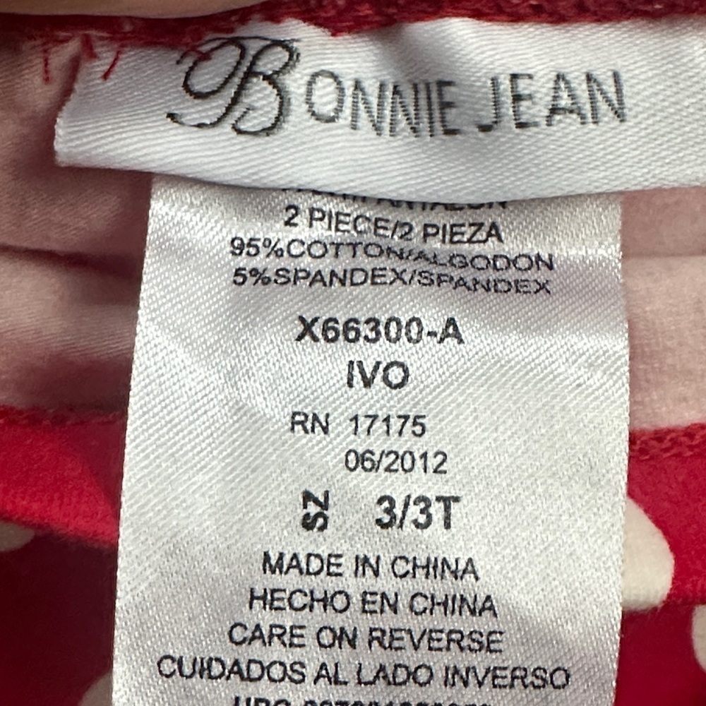 Bonnie Jean Red and White Gingerbread Tutu Dress Top with Polka Dot Leggings - Picture 10 of 11